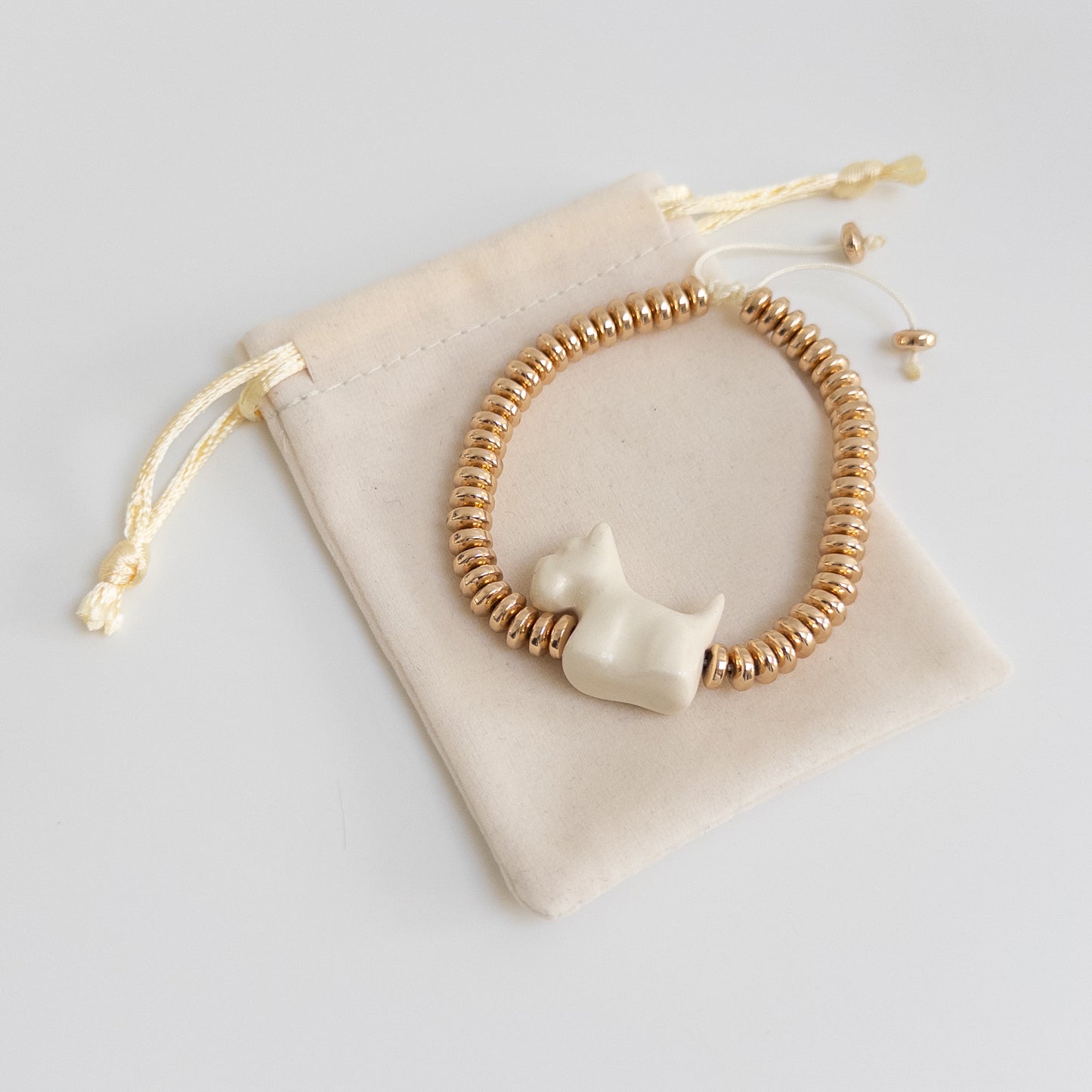 Браслет керамічний Весті ручної роботи + гематит